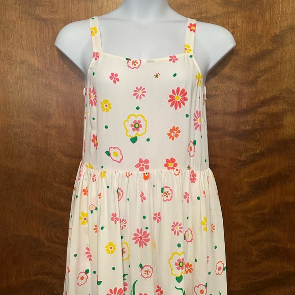 Mister Zimi Sleeveless "Sophie" Midi Dress Womens 12 White Floral Print Easter - Picture 3 of 16